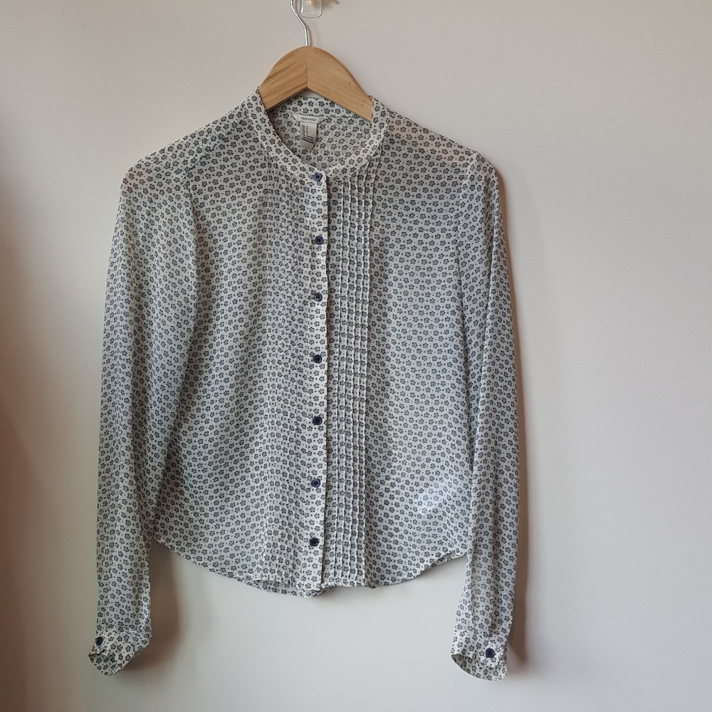 Long Sleeved Semi Sheer floral button up